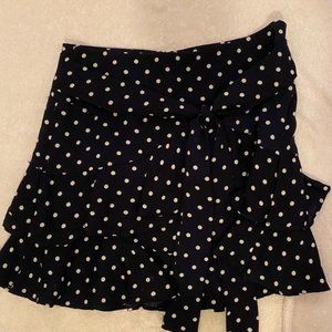 Polka dot tie mini skirt